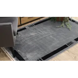Stylish grey AMOUR Frame Rug, perfect for modern interiors