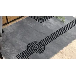 AMOUR Geometric Rug - stylish grey with modern geometric lines
