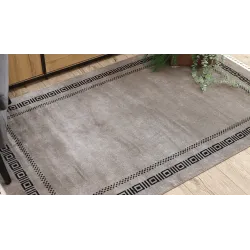 Stylish AMOUR 53098A beige and black rug, perfect for modern interiors