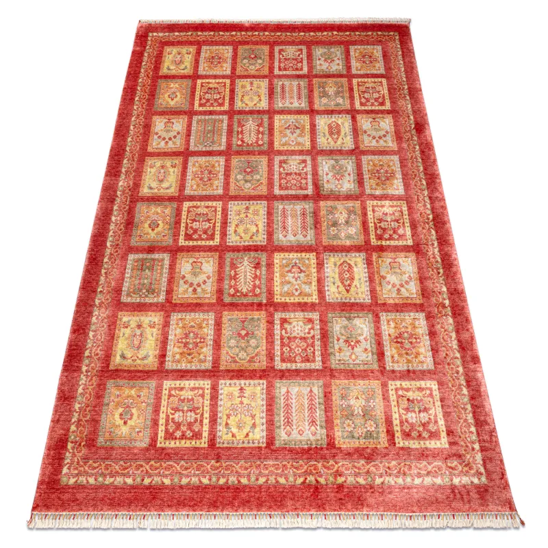 HERIZ A0985A Oriental rug with a bordeaux frame, exclusive and stylish