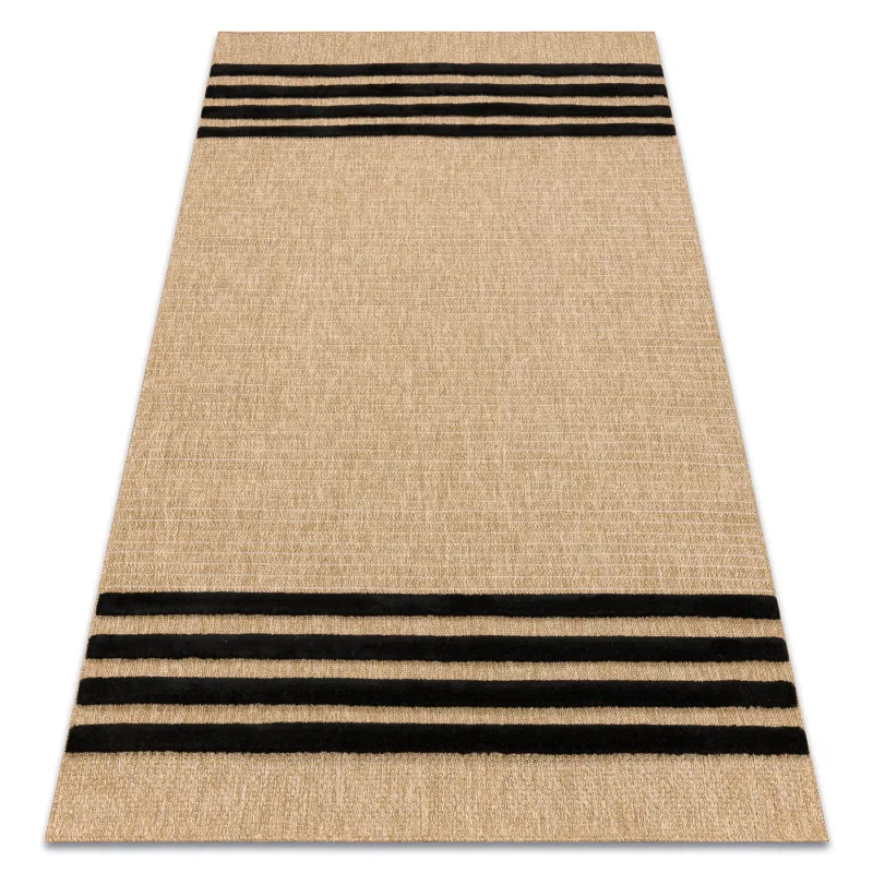 SPARK 0689 Beige geometric rug, made of sisal, structured design
