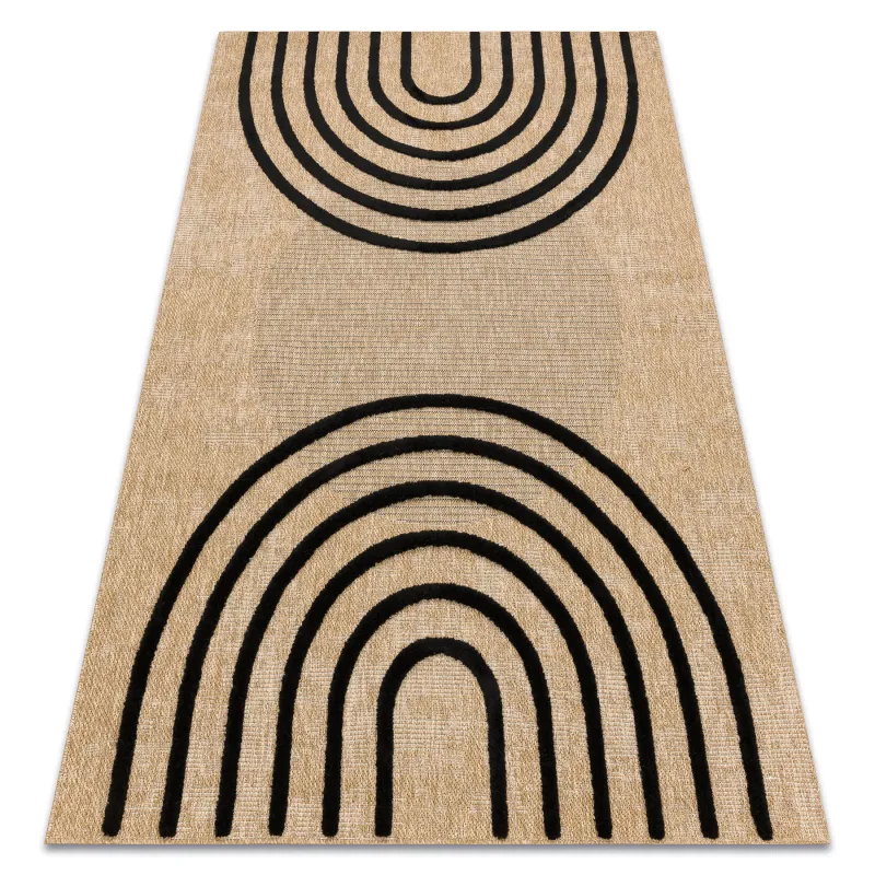 SPARK 0688 beige geometric rug, flat weave sisal material