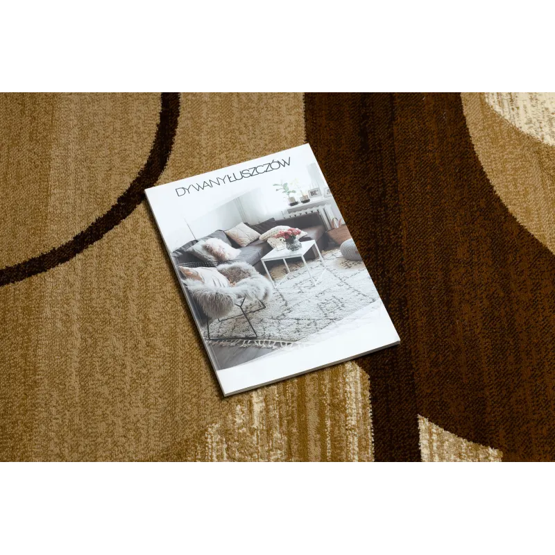 Brown and cream ROYAL HE405 rug, perfect for living rooms or bedrooms