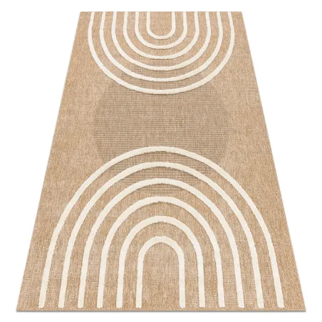 SPARK 0688A beige geometric rug, sisal material, perfect for modern interiors