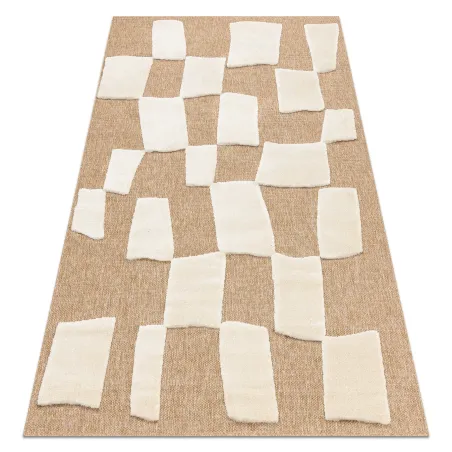 SPARK 0710A geometric beige rug, made of durable sisal material