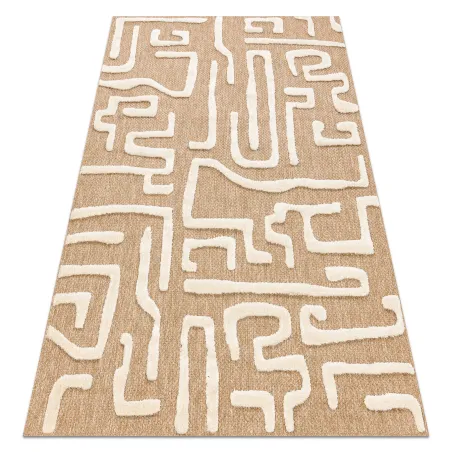 Labyrinth beige rug, made of sisal, structured, perfect for a stylish living room