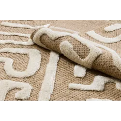 Sisal labyrinth rug in beige, suitable for bedroom or living room