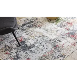 Modern DISTIN 0123A rug in pink tones, vintage style