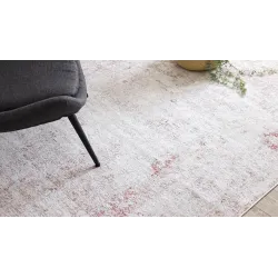 Pink DISTIN 0828A rug in a modern style, perfect for the living room