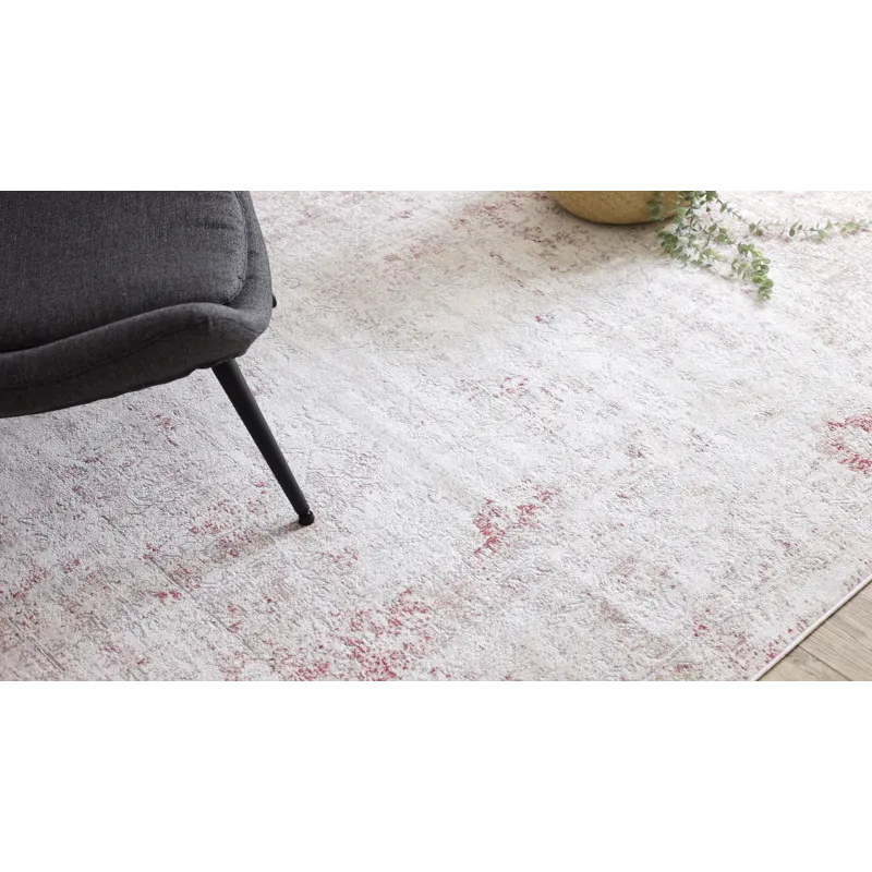 Pink DISTIN 0828A rug in a modern style, perfect for the living room