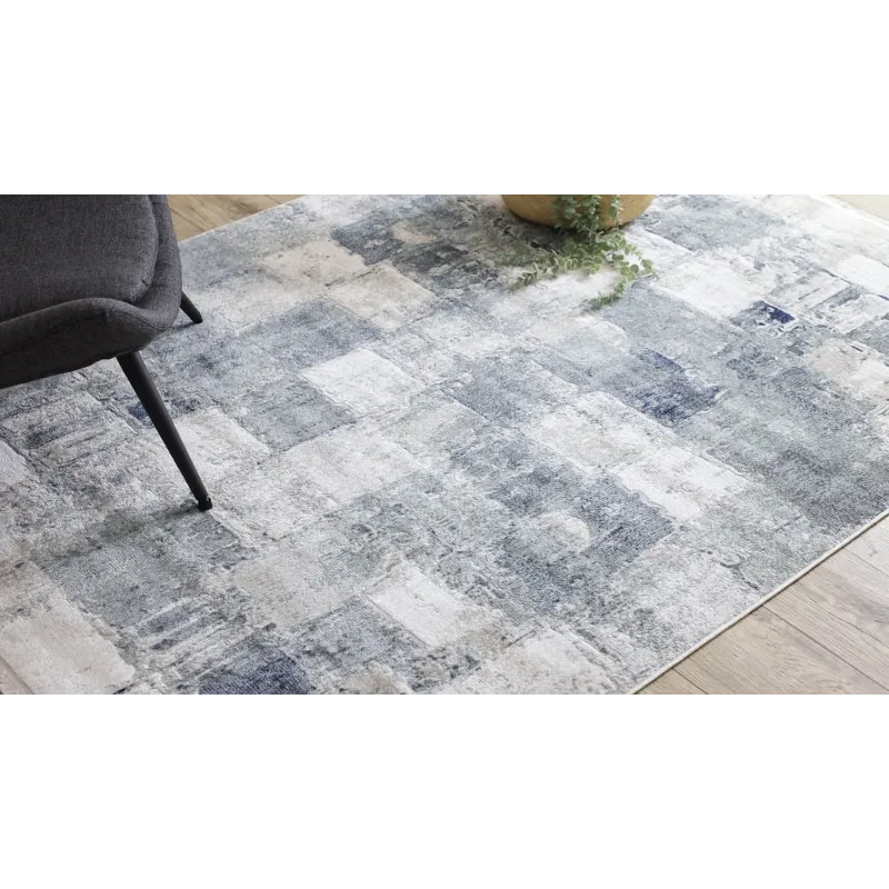 Blue vintage style rug, ideal for contemporary interiors