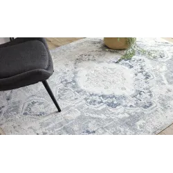 DISTIN 0816A Rug in blue and green - stylish carpet for the living room