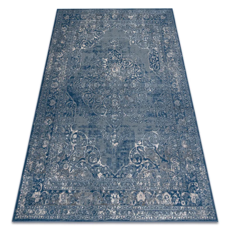 NAIN Ornament Vintage Wool Rug Blue