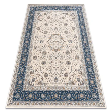 NAIN Ornament Frame Wool Rug Beige/Blue