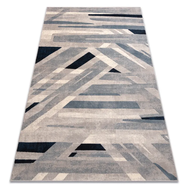 NAIN Geometric Wool Rug Beige/Blue
