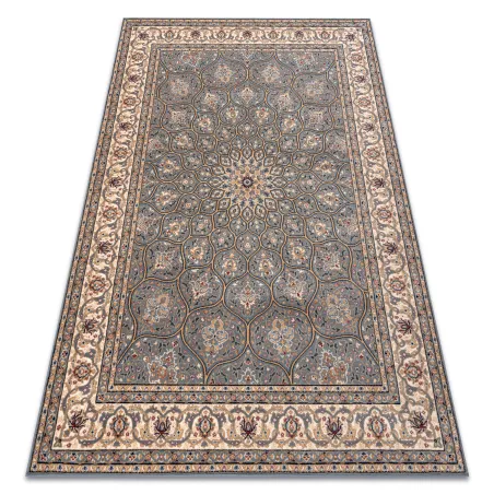 NAIN Rosette Frame Wool Rug Blue/Beige