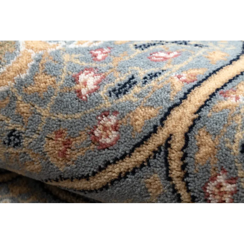 NAIN Rosette Frame Wool Rug Blue/Beige