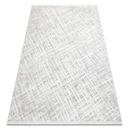 Modern rug in cream and grey, soft texture, stylish checkered design