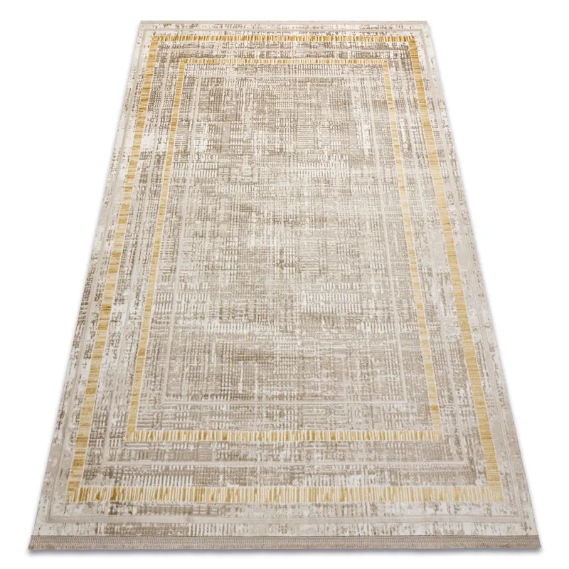 DUKE 51523 beige and gold modern rug, soft and textured design