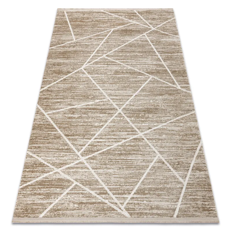 DUKE 51557 geometric rug in beige tones, soft and modern design