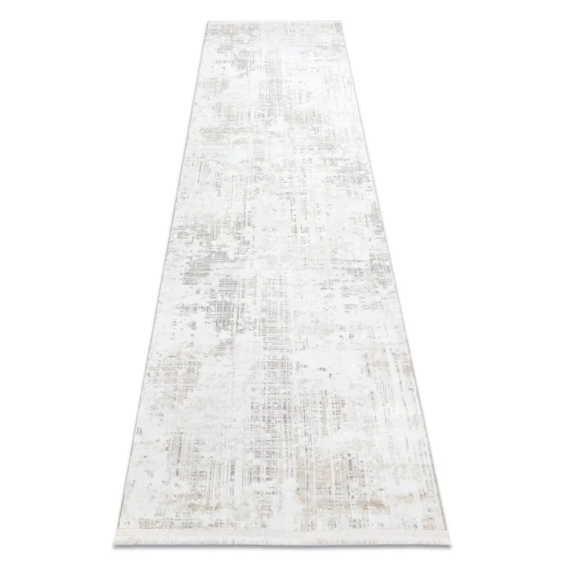 DUKE 51374 Cream Vintage Runner Rug, soft and textured design with fringes