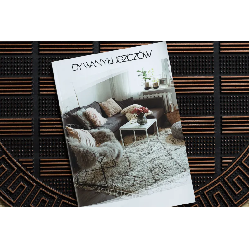 Brown doormat BH 110 with Greek key design, perfect for the hallway