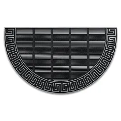 Greek Key Anti-slip Doormat BH 110 Silver