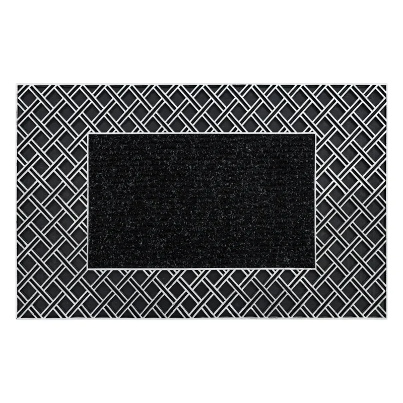 BH 107 Grid Doormat Silver, non-slip, suitable for indoor and outdoor use, rubber base