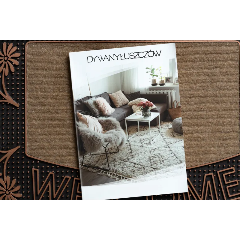 Brown BH 224W Welcome doormat, modern design with rubber backing