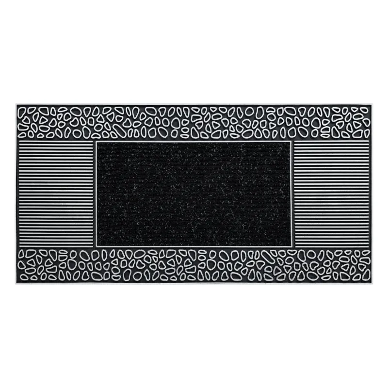 Stones Doormat BH 806, non-slip silver, rubber for indoor and outdoor use