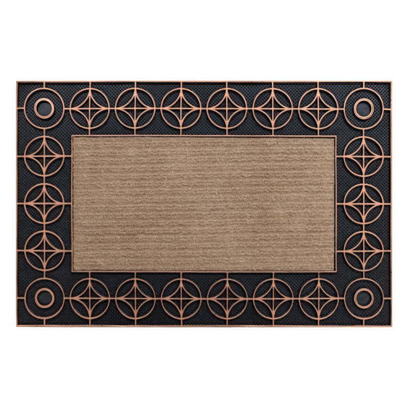 Circles Doormat BH 205 Brown, non-slip, rubber, perfect for indoor and outdoor use