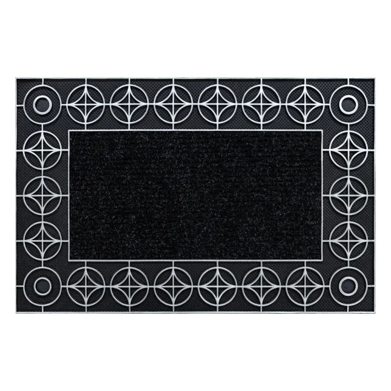 Door Mat BH 205 Circle, silver, non-slip, rubber, suitable for indoor and outdoor use
