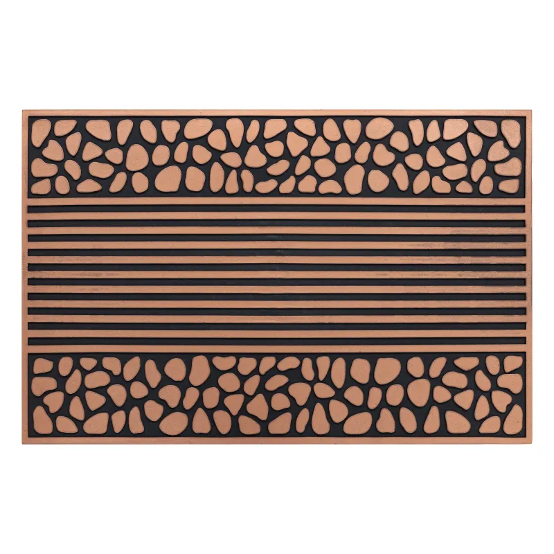 Door Mat BH 701 Stones, non-slip, brown rubber mat for indoors and outdoors