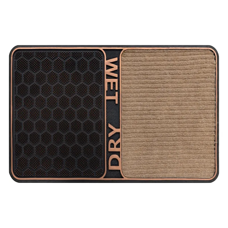 BH DM003 Wet Dry doormat, brown, non-slip for indoor and outdoor use, rubber base