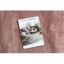 Soft VISCO rug with rabbit fur imitation, pink, modern style