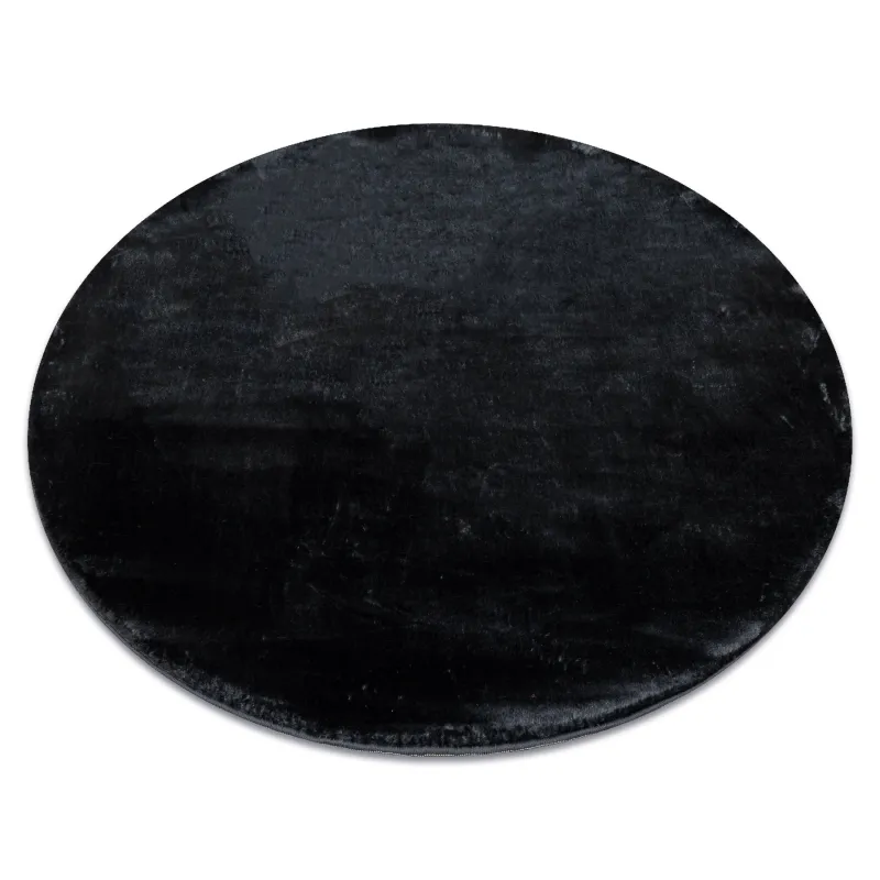 VISCO round rug in dark grey, plush, modern carpet