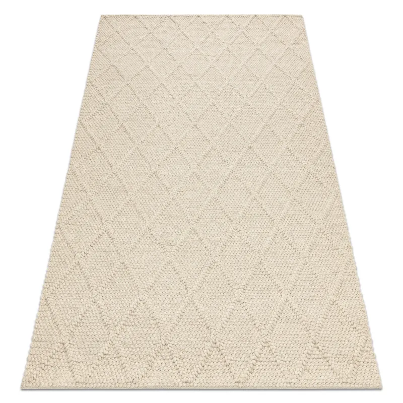 TAHAR Handwoven Wool Rug Cream