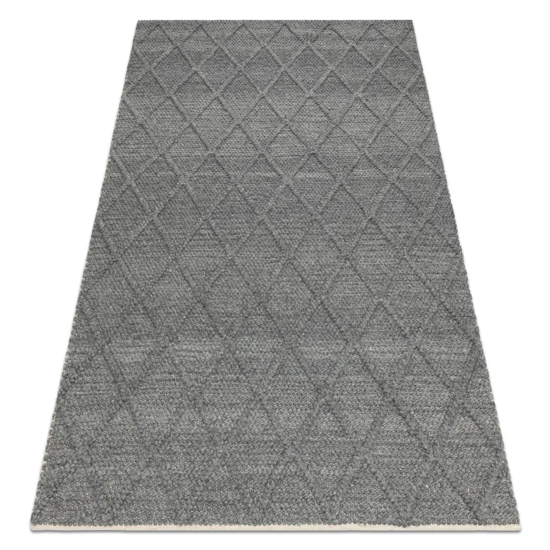 TAHAR Handwoven Wool Rug Anthracite