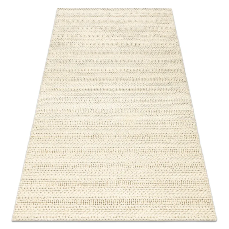 TAHAR 99002B Wool Rug Cream Lines