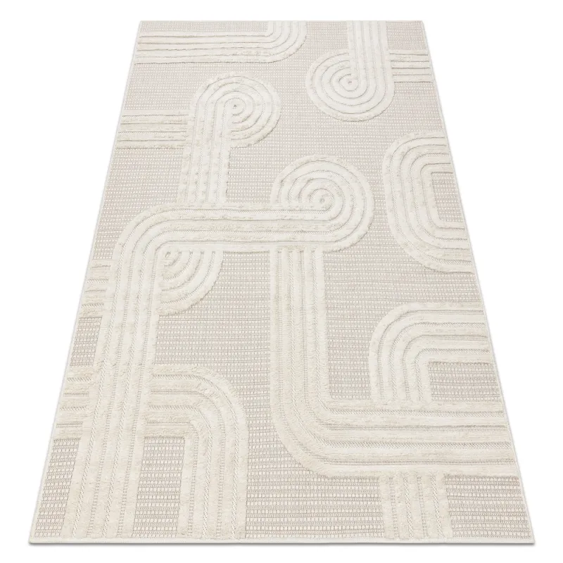 SANTO Geometric White Sisal Rug Premium