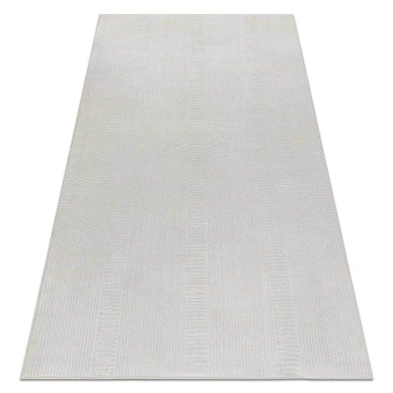 BALANCE 9086 geometric rug in cream, modern design, textured finish