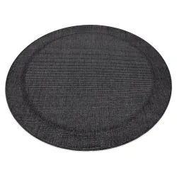 TIMO 5979 round ROPE SISAL outdoor border black - 2ND GRADE