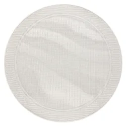 TIMO 5979 Round Outdoor Rug White