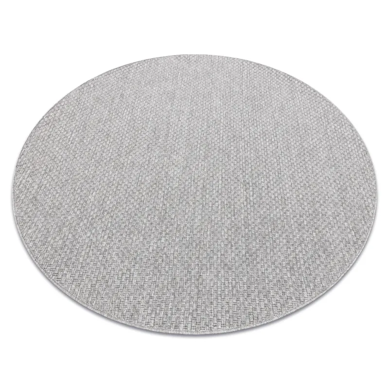 TIMO 6272 Round Grey Sisal Outdoor Rug