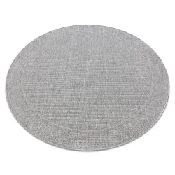 Rug TIMO 5979 round ROPE SISAL outdoor border light gray - 2ND GRADE