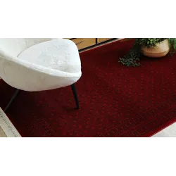Classic rug in shades of burgundy and black, elegant style