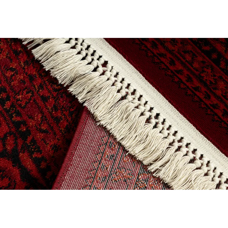 Rug with fringes, featuring an oriental pattern, great for bedroom or living room