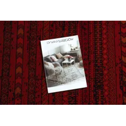 Oriental rug in burgundy color, great for living room use