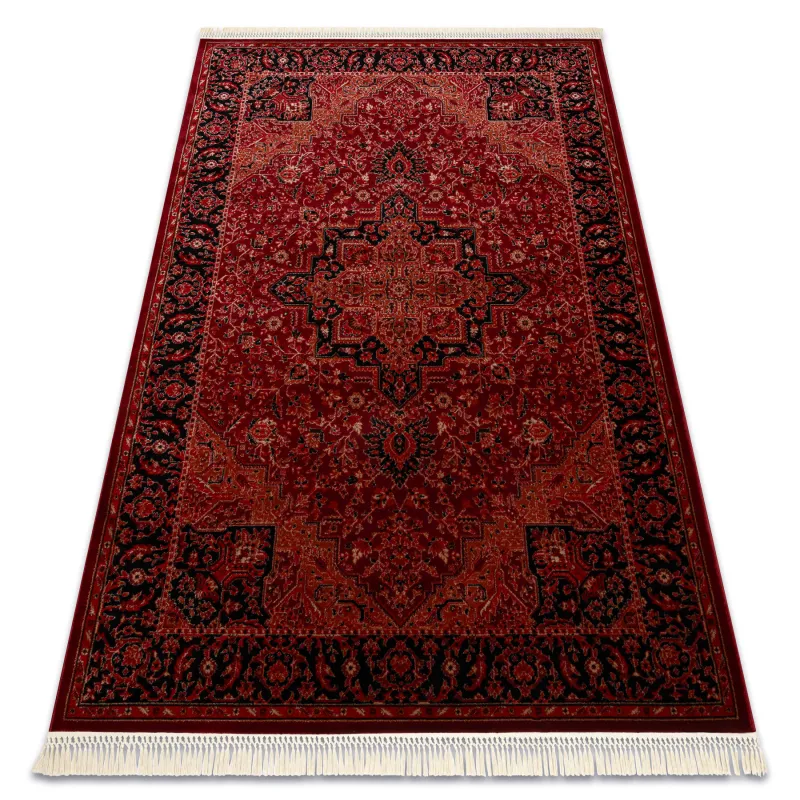 Classic ORIENT Y307 rug in burgundy with fringes