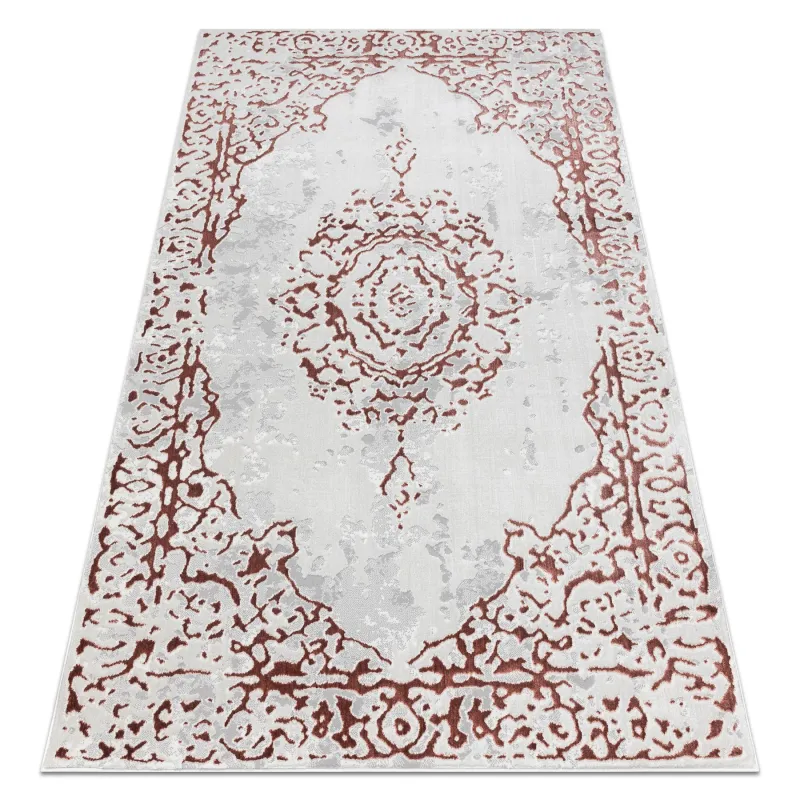 Glamorous structured rug in white and pink, perfect for modern decor